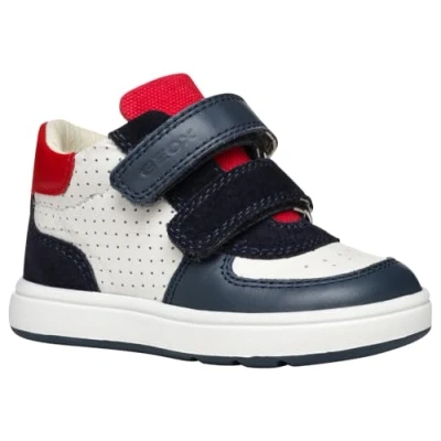 Afbeelding van Geox Sneakers laag voor kinderen, Maat: 26, White navy Leer en textiel