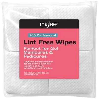 Image de Mylee Lot de 200 lingettes non pelucheuses pour manucure et pédicure, dissolvantes absorbantes, Préparation, nettoyage finition, essentiel un usage professionnel domestique