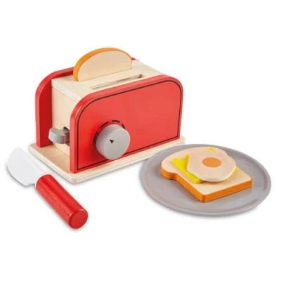 Afbeelding van JOCCA Houten broodrooster met accessoires voor kinderen Montessori ontbijtaccessoires vanaf 2 jaar speelgoed, cadeau en meisjes huishoudelijk apparaat speelgoed