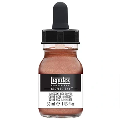 Image de Liquitex 4260230 Peinture acrylique professionnelle liquide Encre 30 ml aérographe hautement pigmentée riche en cuivre irisé