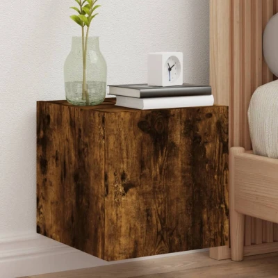 Afbeelding van Tv wandmeubels met LED 2 st 30,5x35x30 cm gerookt eikenkleurig