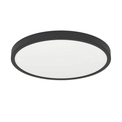 Afbeelding van EGLO Fueva 6 LED plafondlamp, ronde opbouwlamp, badkamerverlichting kunststof zwart en wit, warm wit koud IP44, Ø 21 cm