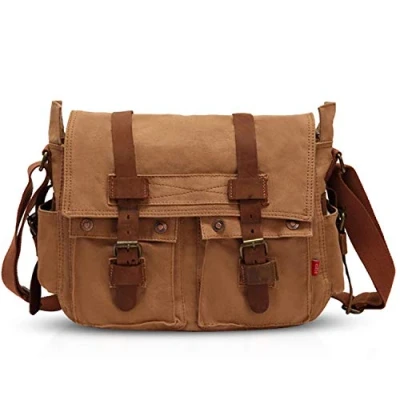 Afbeelding van FANDARE Nieuwe Retro Messenger Schoudertas 14 Inch Laptop Briefcase Mannen Vrouwen Sporttas Werk School Satchel Canvas, Geel, L, Vrije tijd Rugzak
