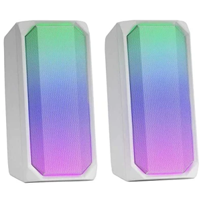 Afbeelding van MARSGAMING MSRGB, krachtige 15W Bluetooth luidspreker, RGB Full Mesh, 2 actieve luidsprekers, wit