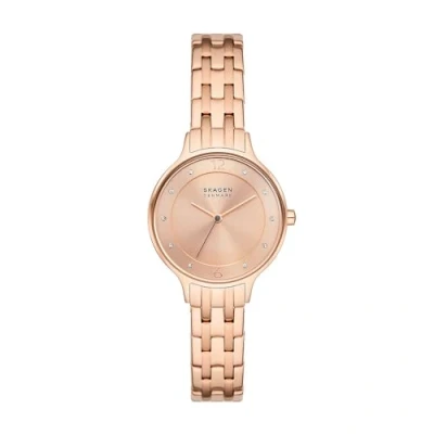 Afbeelding van Skagen Anita Lille Watch Horloge Rose goldcoloured, Dames, Maat: One Size, gold coloured