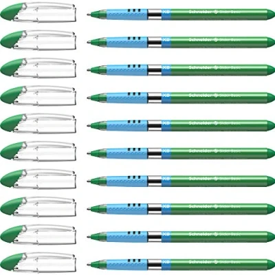 Afbeelding van balpen Schneider Slider Basic XB 1,4mm kogelbreedte groen doos met 10 stuks