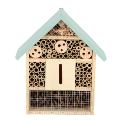 Afbeelding van Esschert Design Houten Insectenhotel 10X24X29 Cm Naturel/Mintgroen
