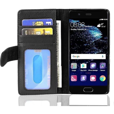 Afbeelding van Cadorabo Hoesje geschikt voor Huawei P10 in ZWARTE OXIDE Beschermhoes met magnetische sluiting en 3 kaartsleuven Book Case Cover Etui