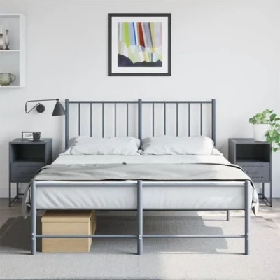 Afbeelding van Nachtkastjes 2 st 36x39x60,5 cm staal antracietkleurig