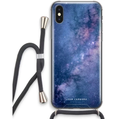 Afbeelding van Case Company® hoesje met Koord geschikt voor iPhone XS Nebula Telefoonhoesje Zwart Extra Bescherming aan alle Kanten en Over de Schermrand