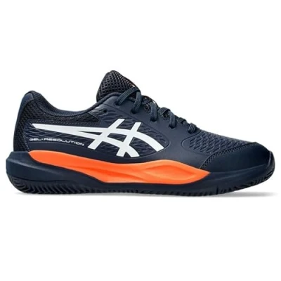 Afbeelding van Asics Gelresolution X GS CLAY Court Tennis Shoes Midnight white Sneakers laag voor kinderen, Maat: 36, Hoogwaardig imitatieleer