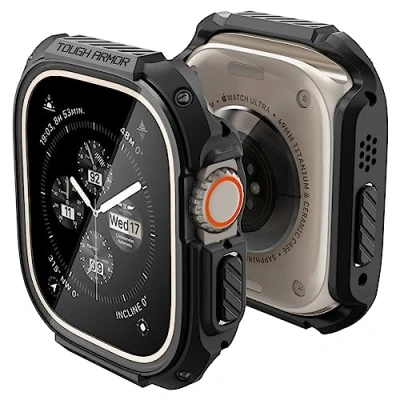 Afbeelding van Spigen Apple Watch Ultra (49mm) Tough Armor Hoesje Zwart