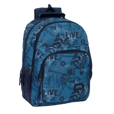 Afbeelding van Safta New Edition Sac à dos scolaire pour enfants, idéal les enfants de différents âges, confortable et polyvalent, qualité résistance, 32 x 15 42 cm, bleu marine, M, Décontracté