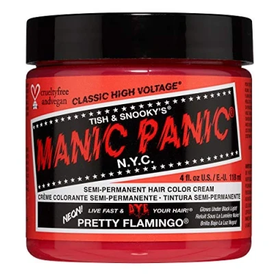 Image de Manic Panic Pretty Flamingo Classic Crème, teinture capillaire semi permanente rose vegan et respectueuse des animaux, 118 ml