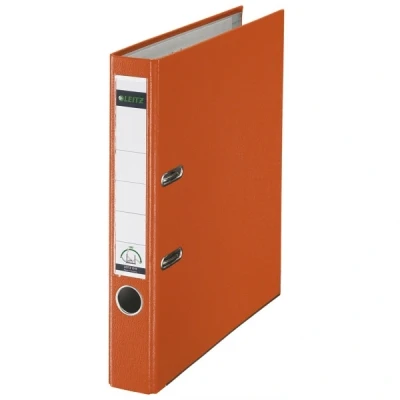 Image de Esselte leitz 10155045 classeur à levier en plastique 180 pour a4 avec dos étroit et encoches (orange)