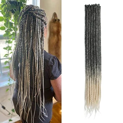 Afbeelding van Dsoar 50 cm 20 strengen/partij Fijne Synthetische Dreadlocks Extensions 0,6 Zacht Gehaakt Haar Eenzijdige Reggae Hip Hop Hippie Stijl MT1B 613#