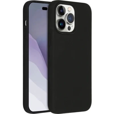 Afbeelding van Accezz Hoesje Geschikt voor iPhone 14 Pro Max Siliconen Liquid Silicone Backcover MagSafe Zwart