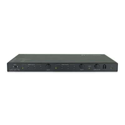 Afbeelding van FeinTech VAX04201 HDMI eARC 4x2 passmatrix schakelaar voor soundbar en 2 schermen 4K 60Hz Dolby Vision Atmos
