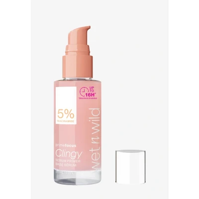 Afbeelding van Wet n Wild Prime Focus Clingy Serum Primer, basis die de make up tot 16 uur fixeert, hydrateert en voedt met niacinamide glycerine voor een stralende teint