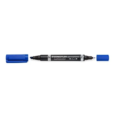 Afbeelding van STAEDTLER Lumocolor permanent duo 348 Markeerstift Blauw 10 stuks