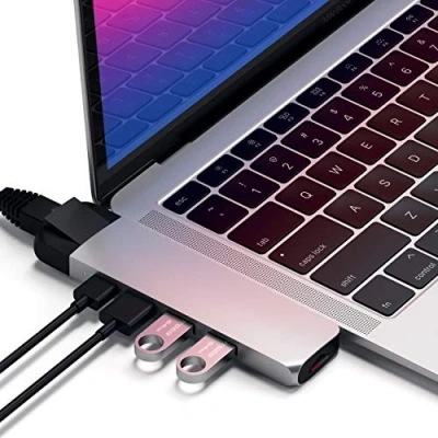Image de Adaptateur Satechi Hub Pro Type C avec Ethernet et HDMI 4K Argent