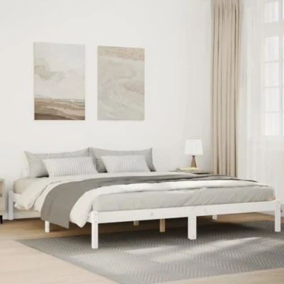 Afbeelding van vidaXL Bedframe extra lang zonder matras grenenhout wit 180x220 cm