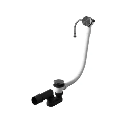 Afbeelding van HotBath Archie Badoverloop vulcombinatie Geborsteld Gunmetal PVD AR133BGP