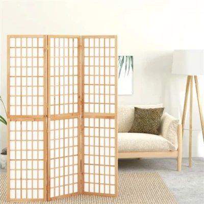 Afbeelding van Kamerscherm inklapbaar 3 panelen Japanse stijl 120x170 cm