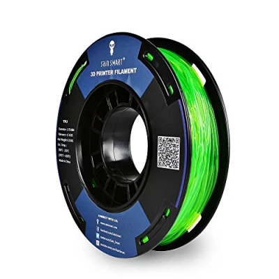 Afbeelding van SainSmart Kleine spoel filament 1,75 mm TPU flexibel afmetingen 250 g, nauwkeurigheid +/ 0,05 3D, Shore 95 A (groen)