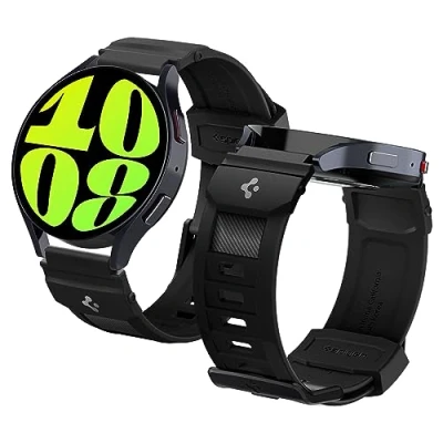 Afbeelding van Spigen Rugged Band 20 mm, compatibel met Galaxy Watch 5 Pro (2022) / 4 (2021) Classic zwart