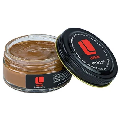 Afbeelding van Lenzen Premium schoencrème, voedende crème voor glad en generfd leer, Kameel.