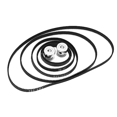 Afbeelding van VGOL 6 stuks 2GT distributieriem voor 3D printer 110 mm, 122 158 200 300 400 rubberen riem met gesloten gesp, mm breed en 2 riemriemschijven