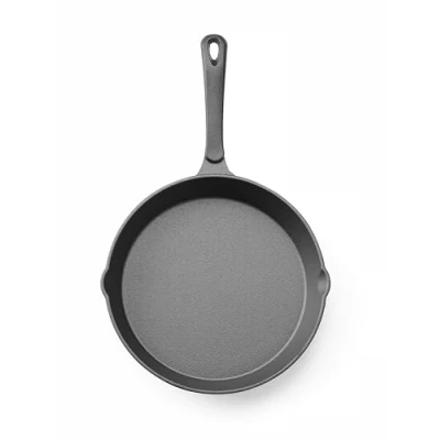Afbeelding van Hendi Gietijzeren skillet 25 cm met schenktuiten en ophangoog zwart