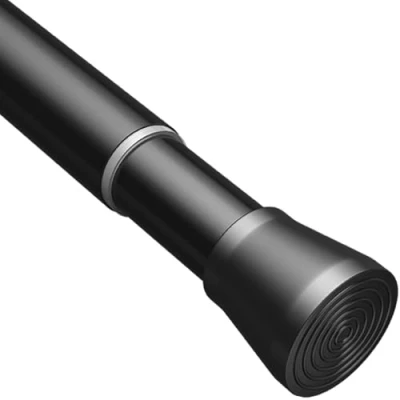 Afbeelding van Telescopische spanstang voor douchegordijn, douchegordijnstang, uittrekbaar, zonder boren, kast (zwart, 105 210 cm, diameter 25 mm)