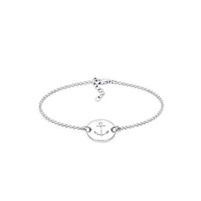Afbeelding van Elli Anchor COIN Armband, Dames, Maat: 17, Silber