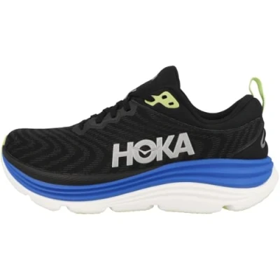 Afbeelding van HOKA Gaviota 5 Hardloopschoenen voor op de weg, Heren, Maat: 44 2/3, Black/electric Textiel/ synthetisch