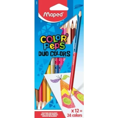 Afbeelding van kredki colorpeps duo dwustron 12 sztuk