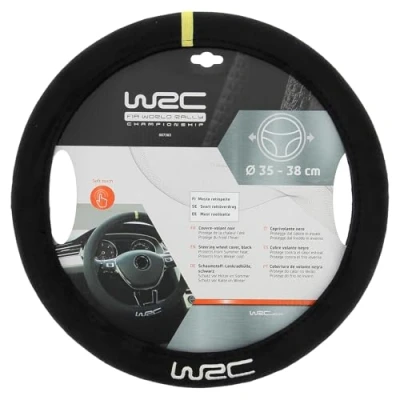 Image de WRC 007383 Couvre Volant Racing Noir, effet daim, UNIVERSEL, 35 à 38 cm