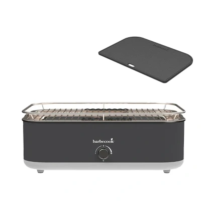 Afbeelding van Barbecook E Carlo Elektrische Barbecue Midnight Grey Inclusief Contactplaat Grijs Bbq