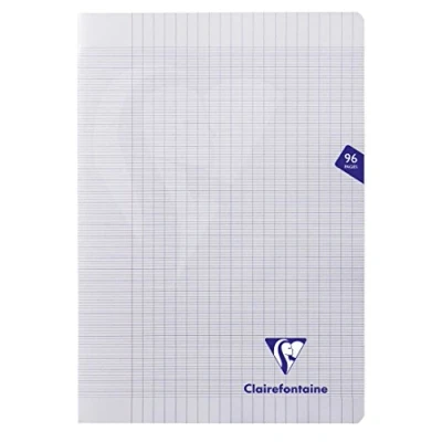 Afbeelding van Clairefontaine 393161C Notitieboek Mimesys, A4, 96 pagina&#039;s, grote ruiten, papier, wit, 90 g, omslag van polypropyleen, 21 x 29,7 cm, kleurloos