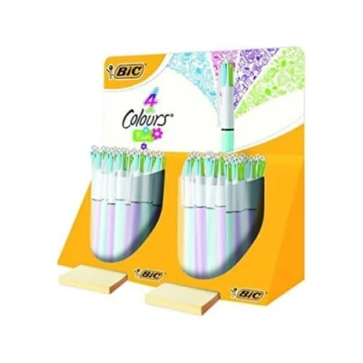 Afbeelding van BIC: 4 KLEUREN BALPEN &quot;FUN&quot; DISPLAY MET 40 STUKS CYAN EN PURPLE