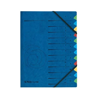 Image de herlitz trieur, format A4, carton, 12 compartiments, bleu
