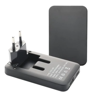 Afbeelding van 2 x USB A C extra platte voeding met dubbele poort, zwart, 20 W