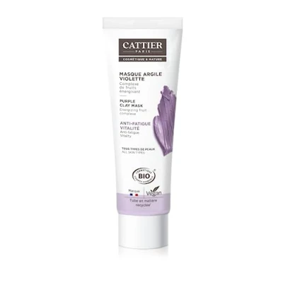 Image de Cattier Masque Argile Violette Tous Types de Peaux 100ml, Détoxifiant