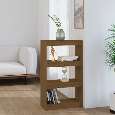 Afbeelding van Boekenkast/kamerscherm 60x30x103,5 cm grenenhout honingbruin