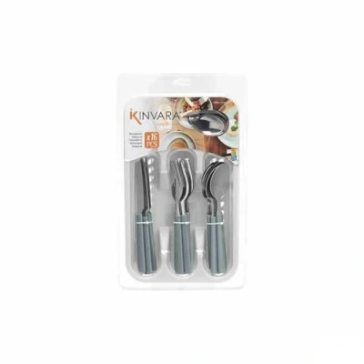 Afbeelding van Bestekset Grijs Zilverkleurig Roestvrij staal Plastic (6 Stuks)