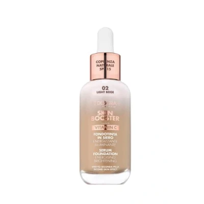 Afbeelding van Deborah Milano Skin Booster Serum Foundation SPF 15, N.2 Light Beige, energiek en verlichtend, met vitamine C, natuurlijk effect, gelijkmatige teint, 30 ml