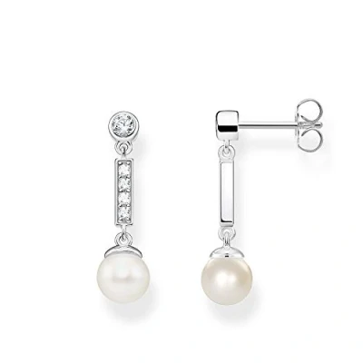Afbeelding van Thomas SABO Oorbellen white/silvercoloured, Dames, Maat: One Size, White/silver coloured