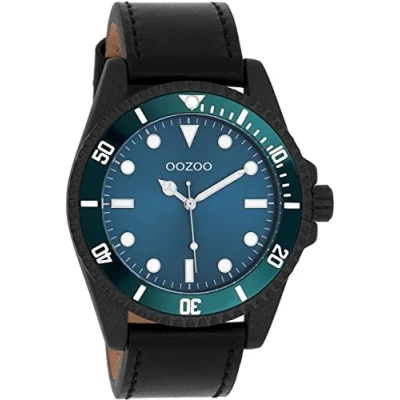 Afbeelding van OOZOO Timepieces zwarte horloge met leren band C11118