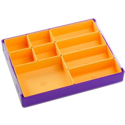 Afbeelding van Token Silo Convertible Bewaar en organiseer bordspeelchips 9 uitneembare bakjes in 3 verschillende maten stapelbare chipbox praktisch design voor ruimtebesparende, oranje gemaakt door Gamegenic